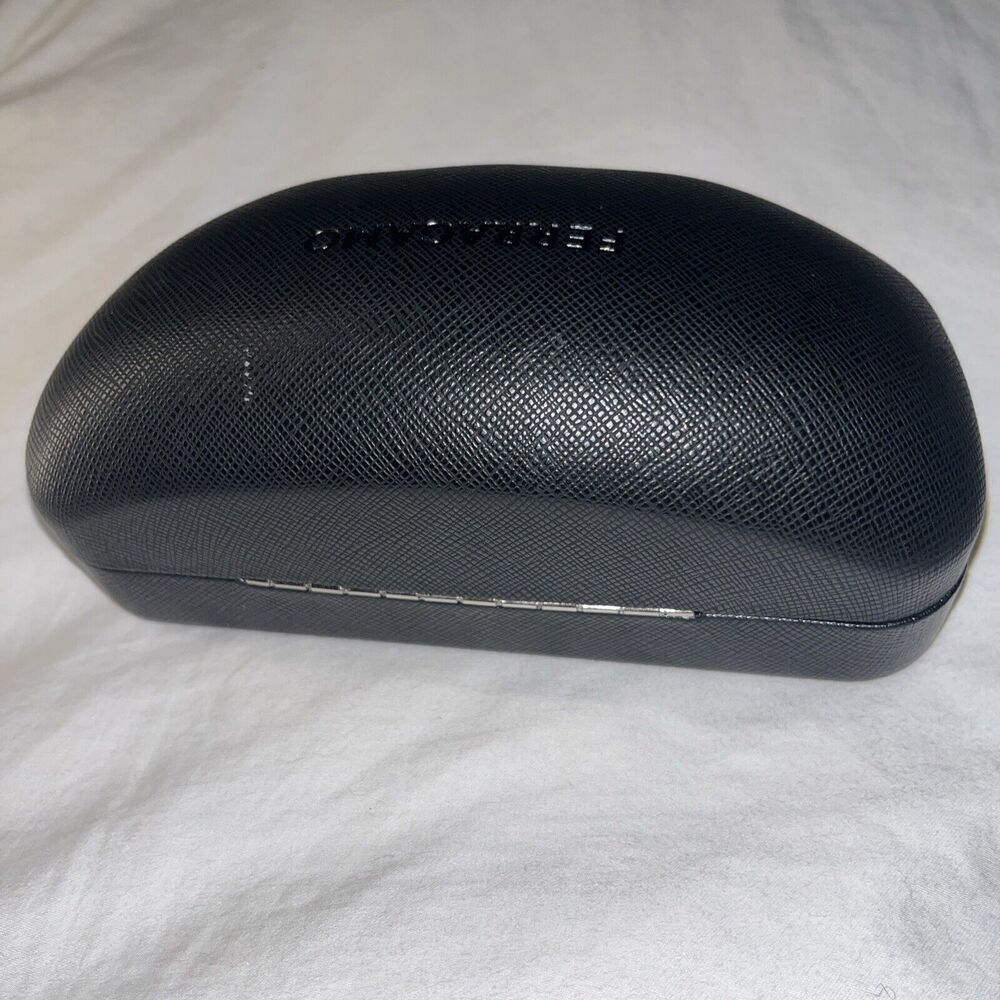 SALVATORE FERRAGAMO CROSSHATCH LEATHER‎ SUNGLASSES CASE BLACK - Picture 5 of 9